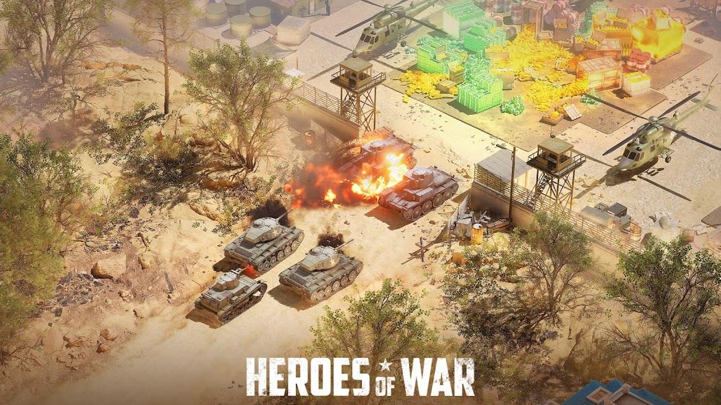 Heroes of War: Idle army game Mod Schermafbeelding 2