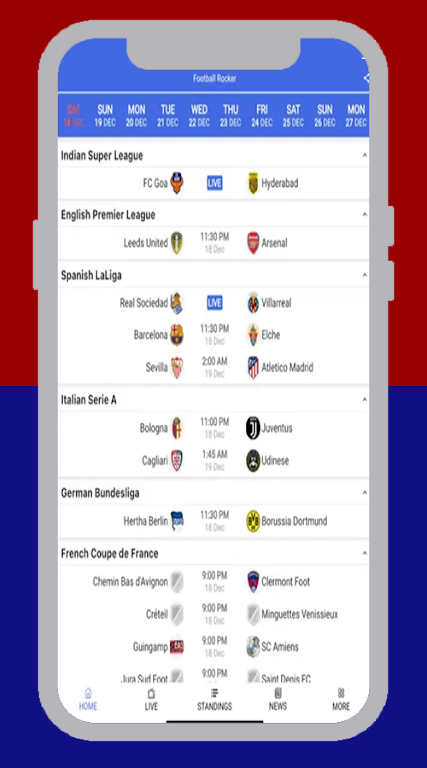 FootyBite app Zrzut ekranu 3