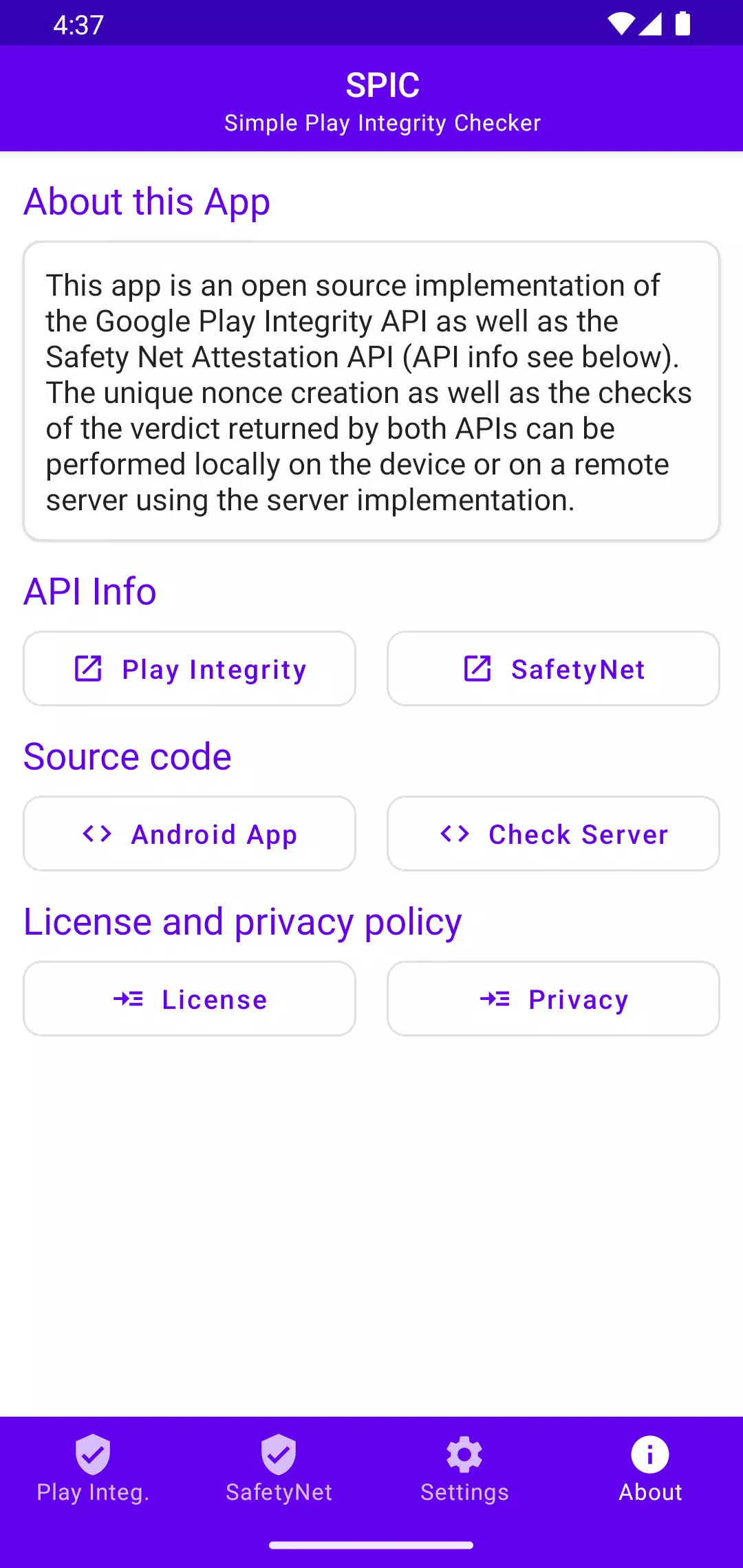 SPIC - Play Integrity Checker Ảnh chụp màn hình 4