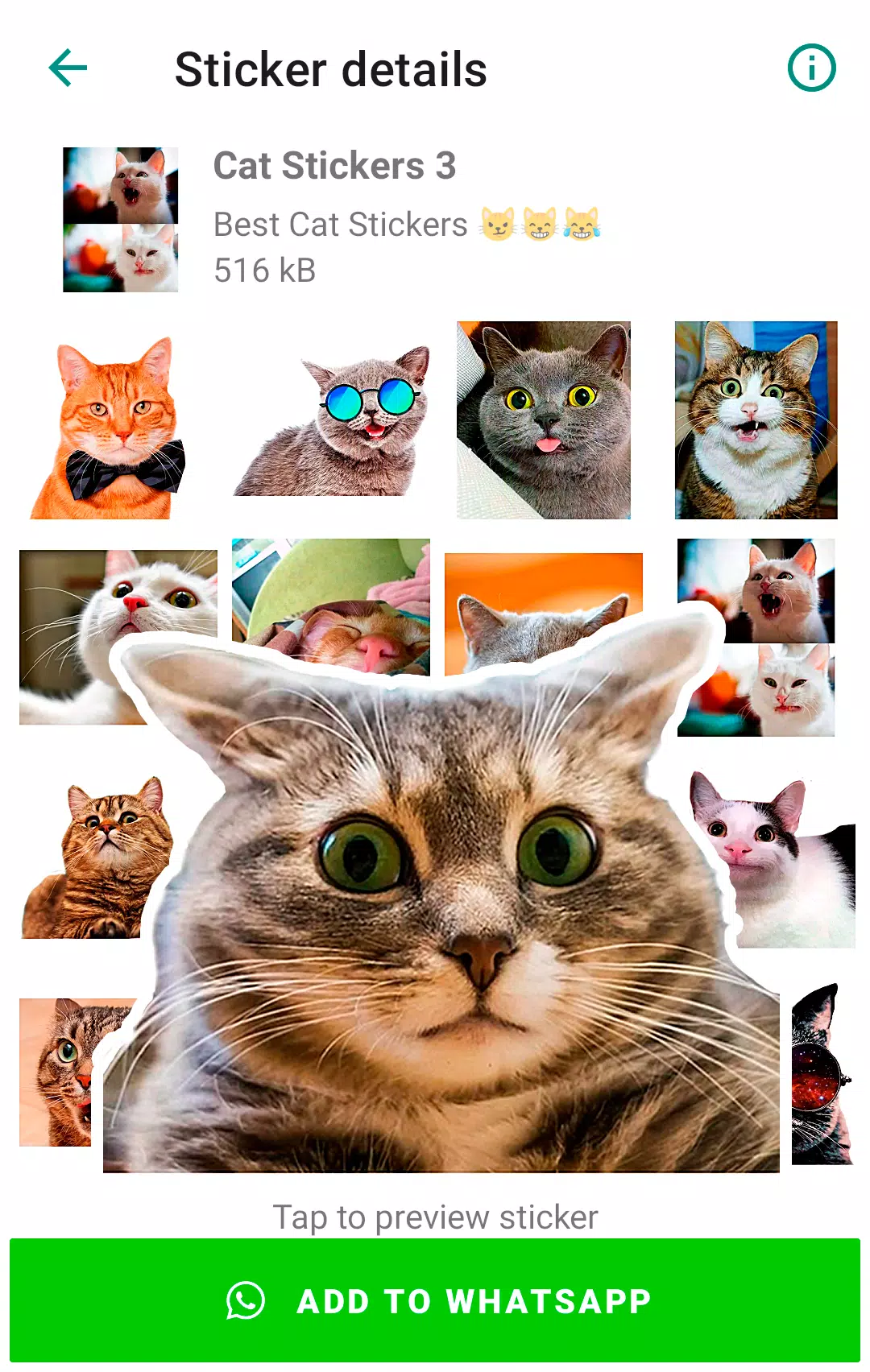 Cute Cat Stickers for WhatsApp應用截圖第3張