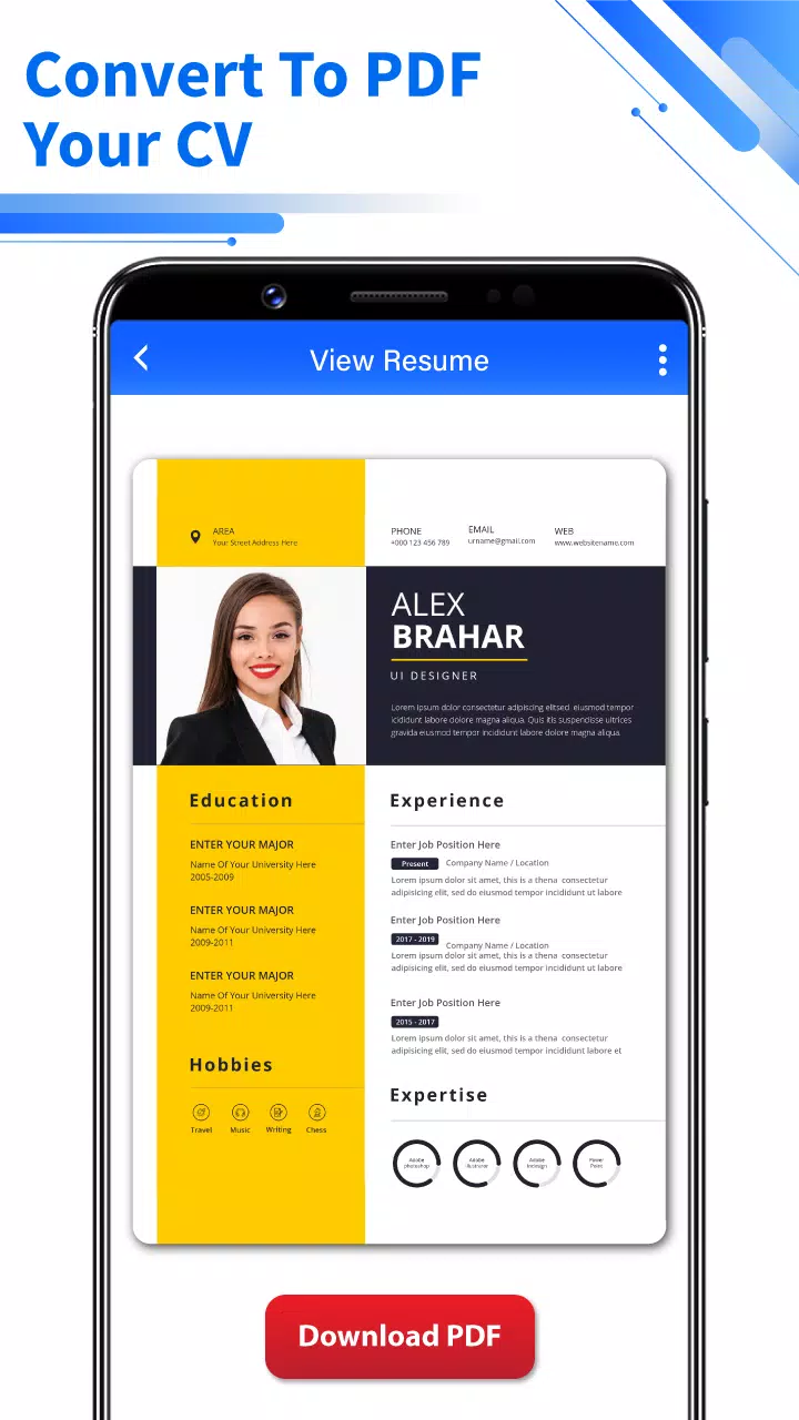 Resume Builder - PDF CV Maker Zrzut ekranu 2