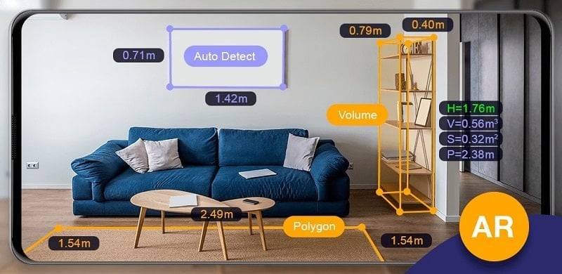 AR Ruler App: Tape Measure Cam Captura de pantalla 1