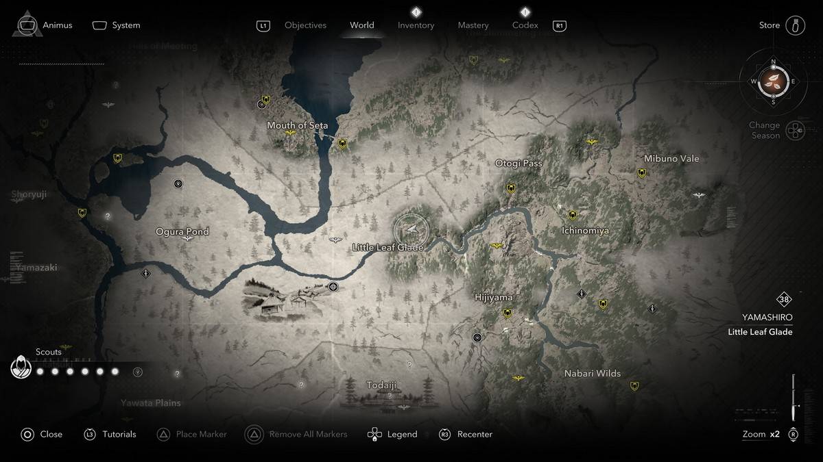 Emplacement légendaire Sumi-E dans Assassin's Creed Shadows.