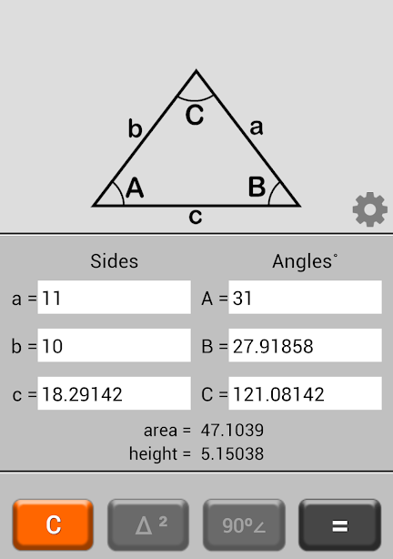 Triangle Calculator Tangkapan skrin 1