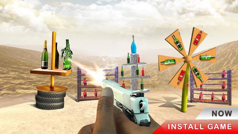 Gun Bottle Shooting game Captura de tela 2