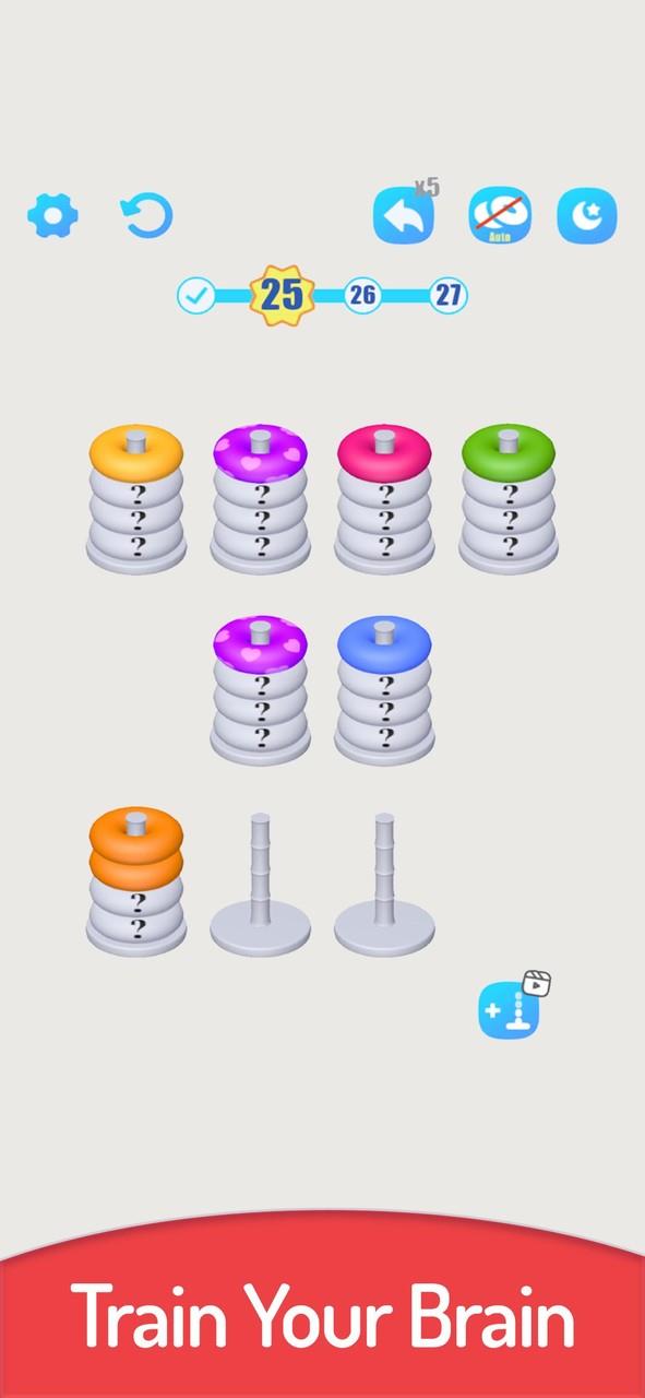 3D Color Sort Hoop Stack Zrzut ekranu 2