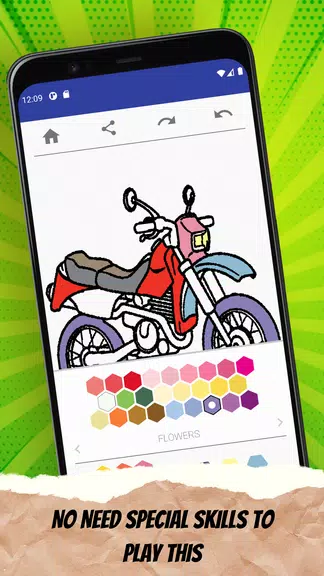 MotorBike Coloring Page Zrzut ekranu 3
