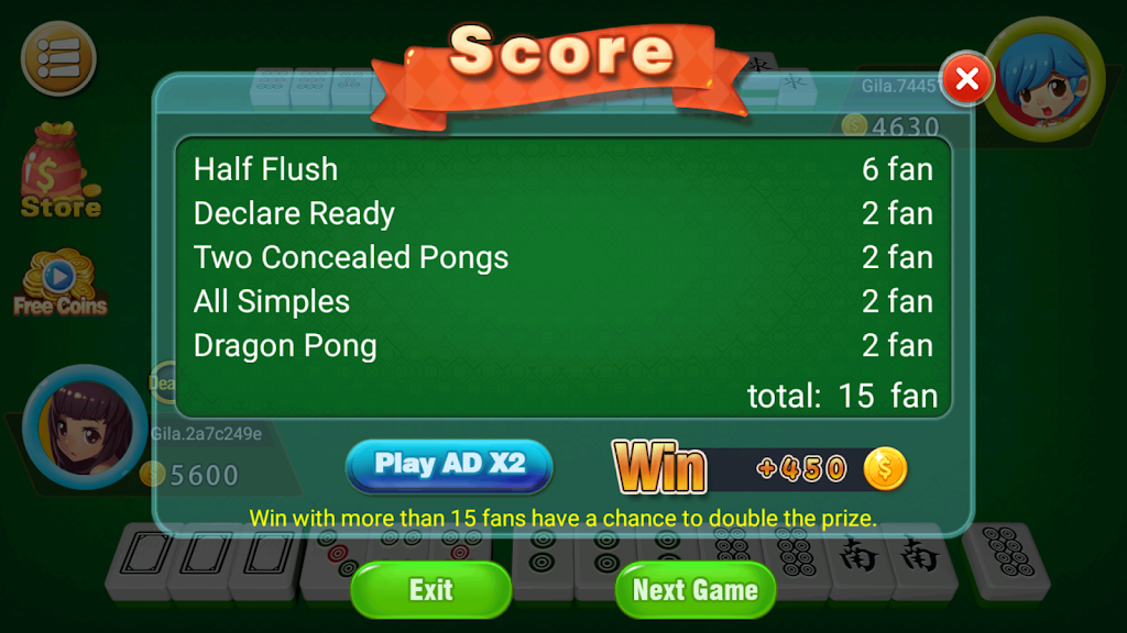 Mahjong 2P: competition Скриншот 2