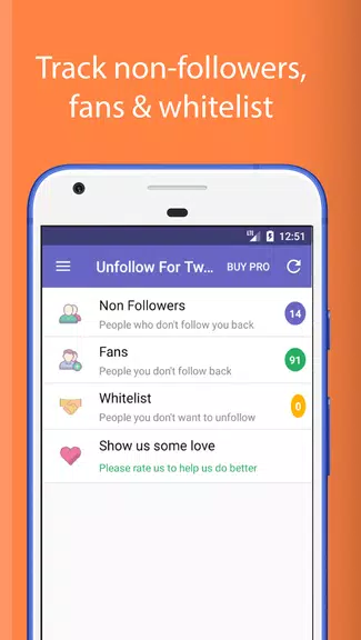 Unfollowers for Twitter ဖန်သားပြင်ဓာတ်ပုံ 1