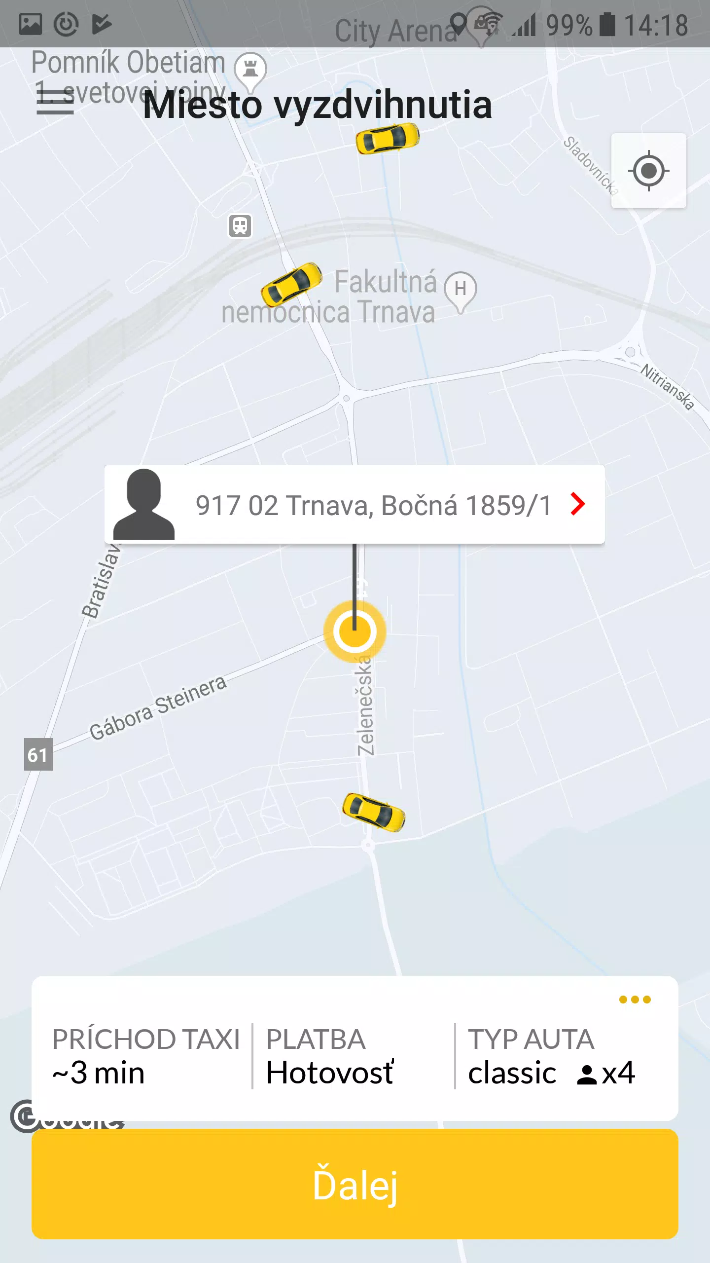 Yellow Taxi Trnava スクリーンショット 2
