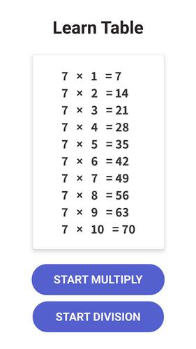 Times Table  - Learn Math应用截图第2张