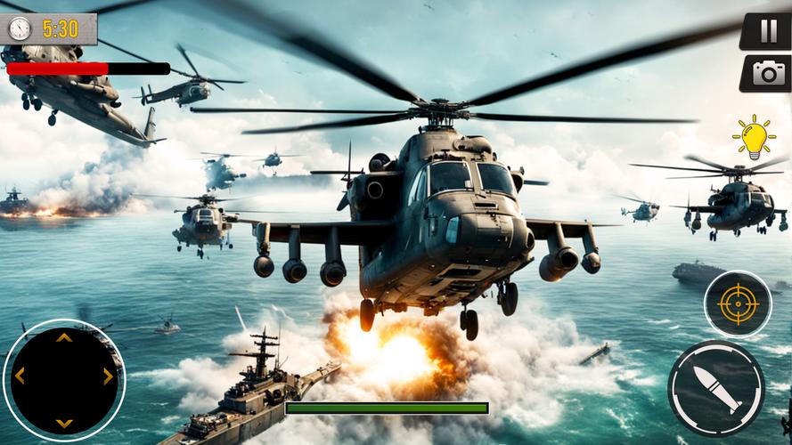 Gunship Battle Offline Game Captura de pantalla 1