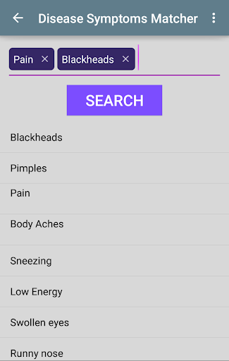 Disease Symptoms Matcher Schermafbeelding 2