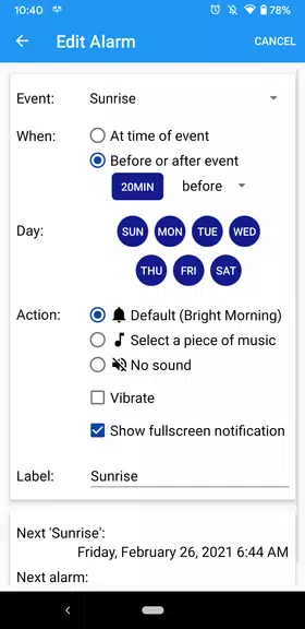 Sun Alarm Ảnh chụp màn hình 2