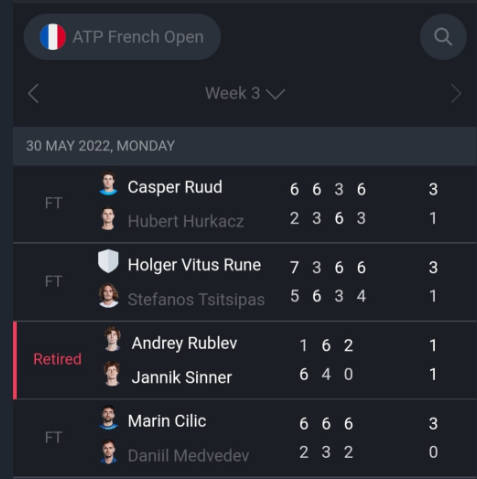 ATP live scores : Tennis live Screenshot 3