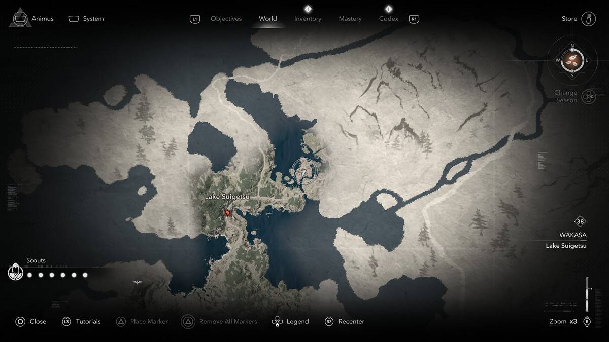 Emplacement légendaire Sumi-E dans Assassin's Creed Shadows.