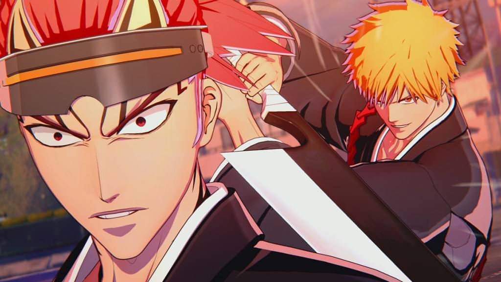 Ichigo는 PC에서 충돌하는 것에 관한 기사의 일부로 Steam을 통해 Souls의 표백 재건을위한 스크린 샷에서 Renji에서 검을 당깁니다.