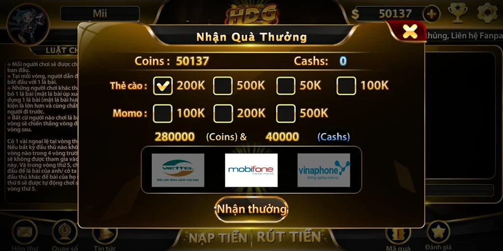 Game bài nhận quà khủng - HDG Screenshot 3