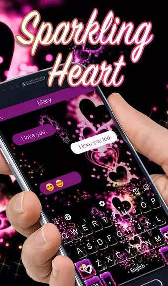 Sparkling Purple Heart Keyboard Theme应用截图第2张