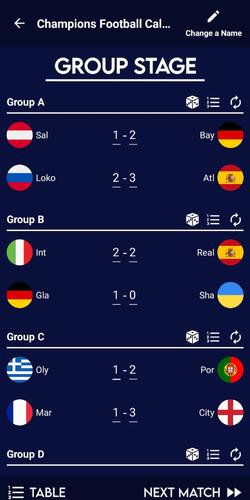 Champions Football Calculator Captura de tela 2