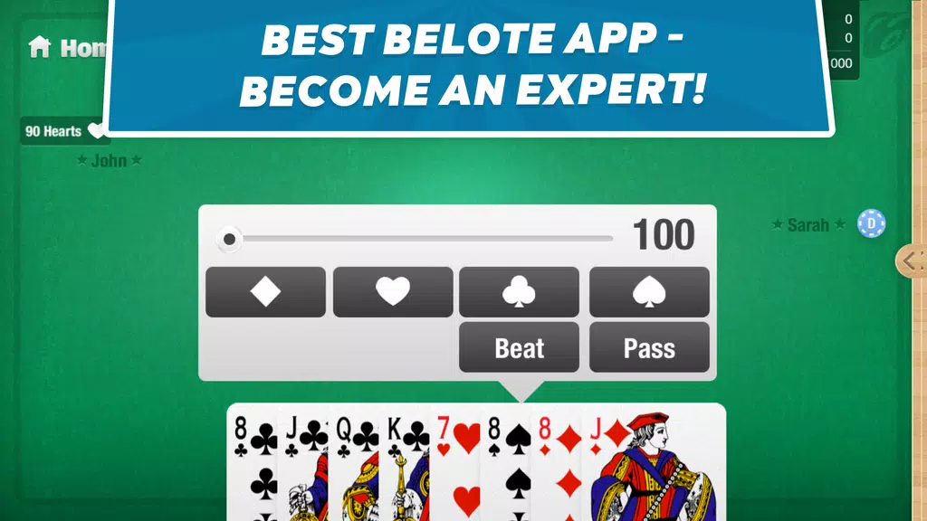 Belote Coinche - card game Schermafbeelding 1