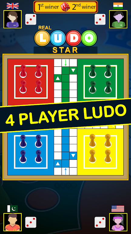 Real Ludo Star King : Board Game ဖန်သားပြင်ဓာတ်ပုံ 2