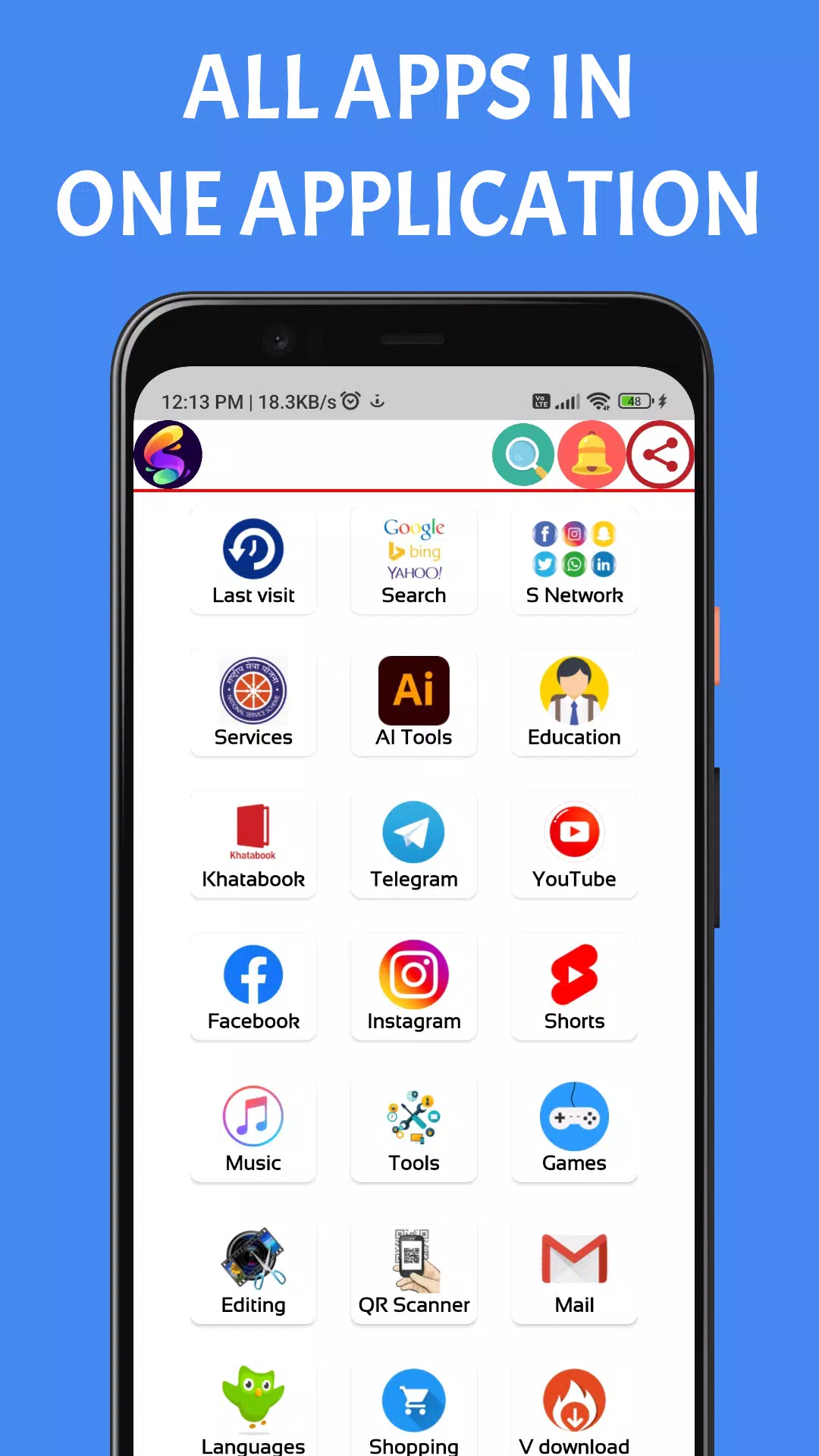 Schermata Snowzo : All Social Media Apps 1