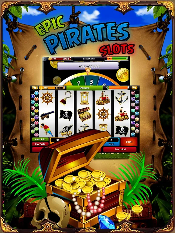 Pirate Treasure Mega Slots 스크린샷 2