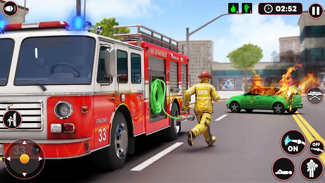 Fire Truck Sim: Truck Games Mod スクリーンショット 1