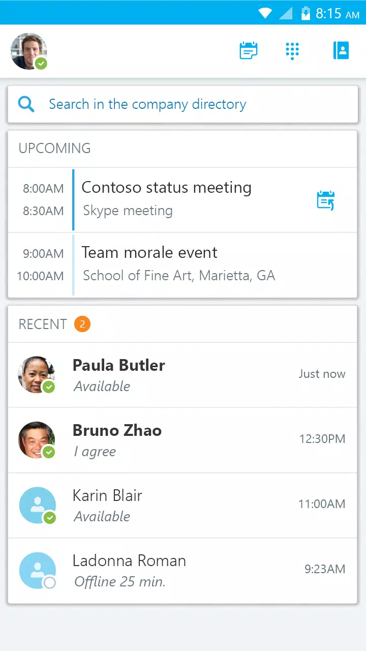Skype for Business for Android 스크린샷 4