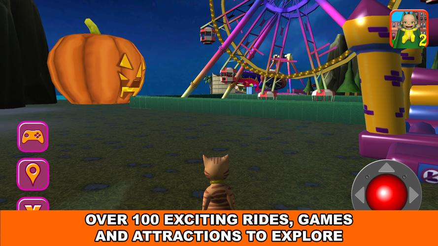 Halloween Cat Theme Park 3D Captura de pantalla 1