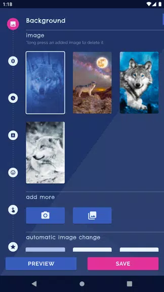 Night Wolf Live Wallpaper ဖန်သားပြင်ဓာတ်ပုံ 1