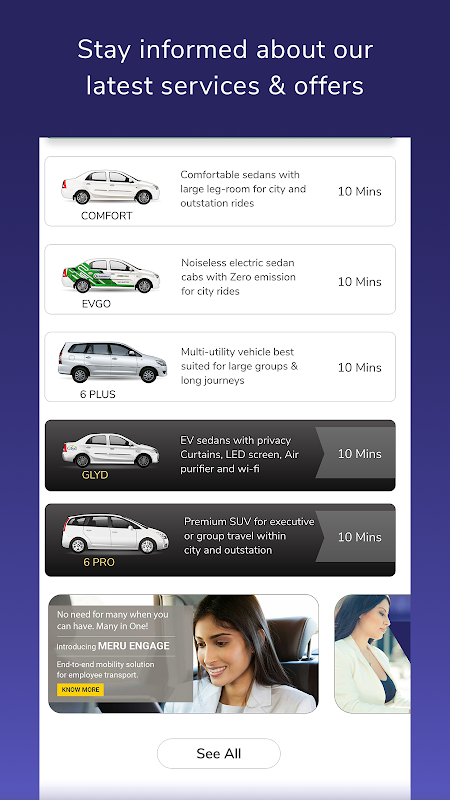 Meru Cabs- Local, Rental, Outs ภาพหน้าจอ 2