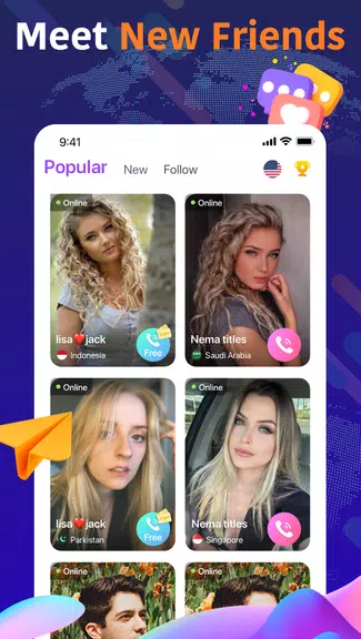 Olamet - Video Chat Online Скриншот 1