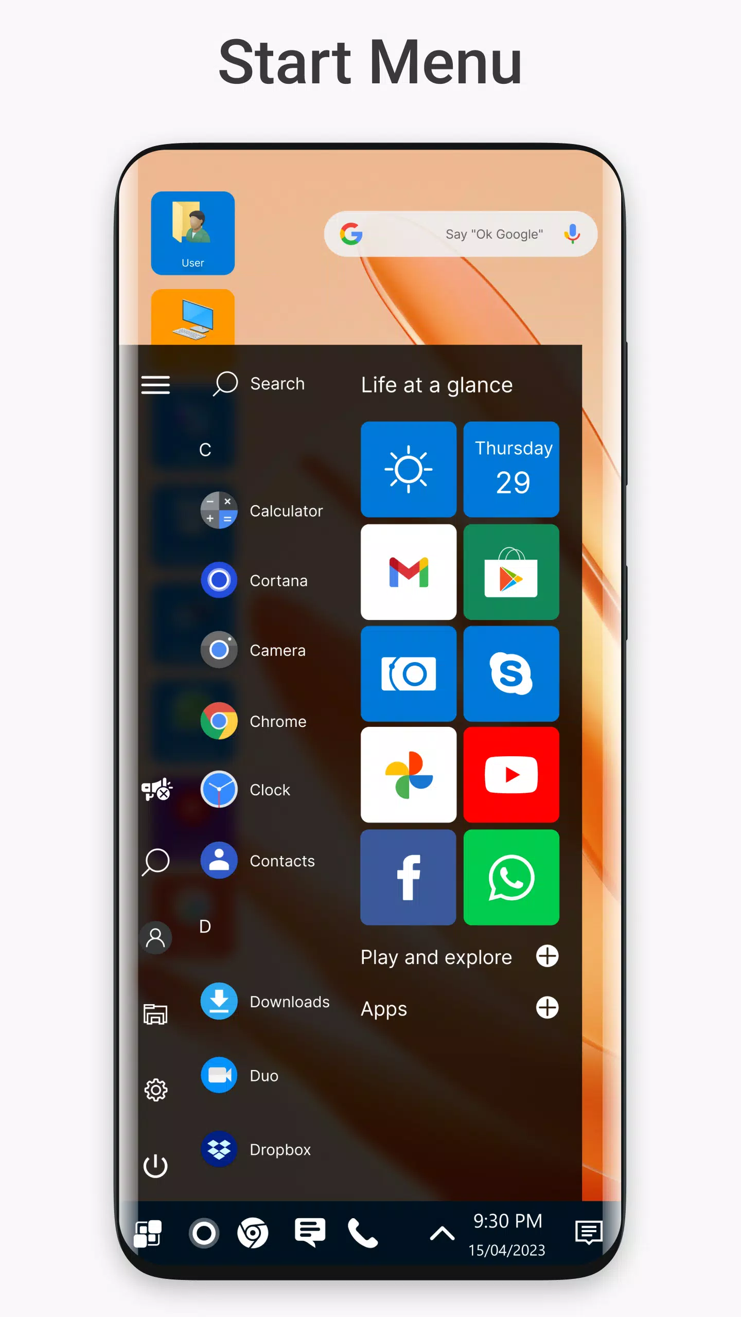 Schermata Win 11 Launcher 2