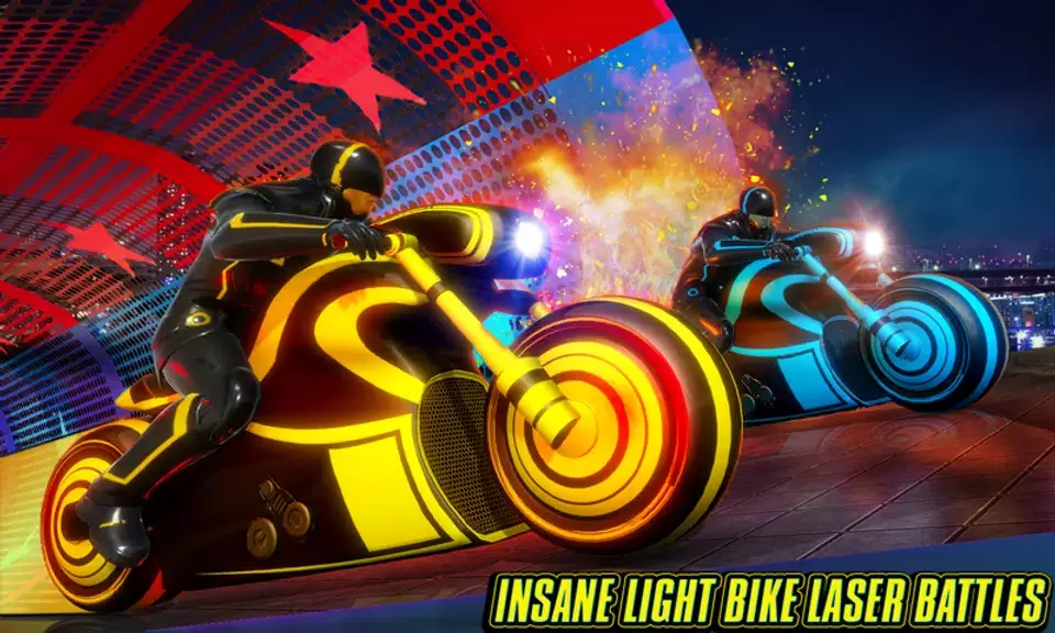 Light Bike Stunt Racing Game ภาพหน้าจอ 1