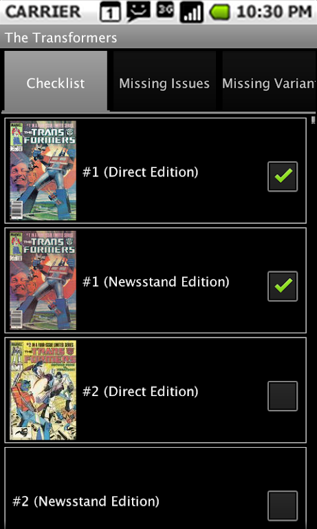 Comic Checklist Lite應用截圖第2張
