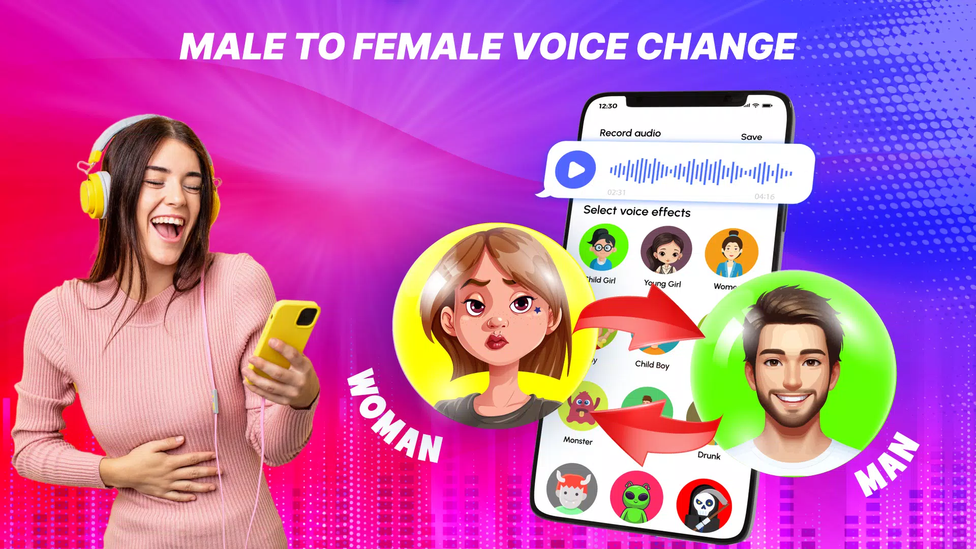 Schermata Voice Changer Male to Female 3