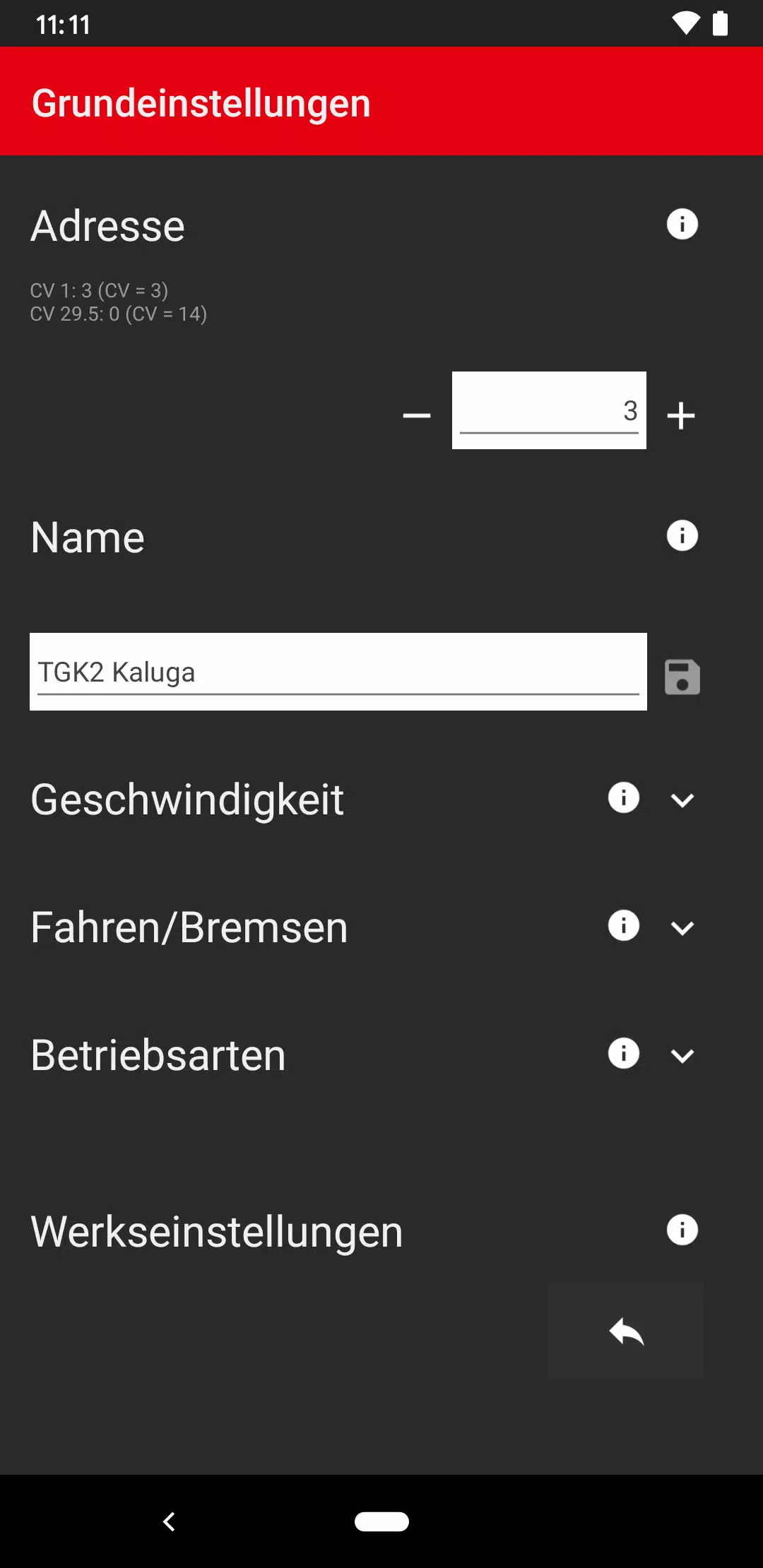 Schermata PIKO SmartProgrammer App 3