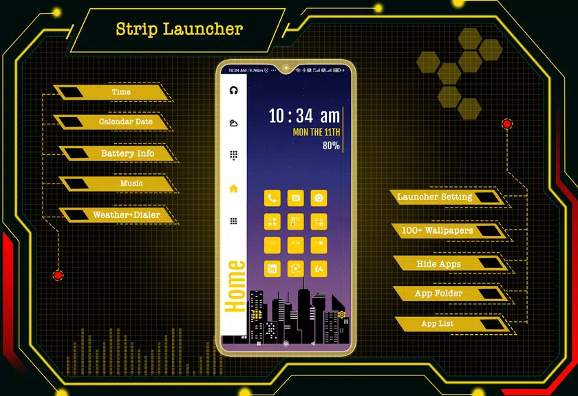 Strip Launcher - App lock ภาพหน้าจอ 2