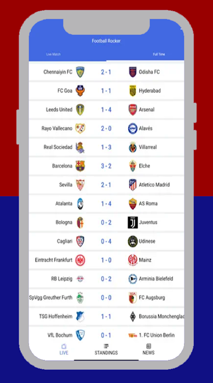 FootyBite app Zrzut ekranu 1