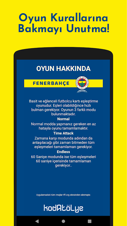 Fenerbahçe Futbolcu Kart Eşleştirme Oyunu應用截圖第4張