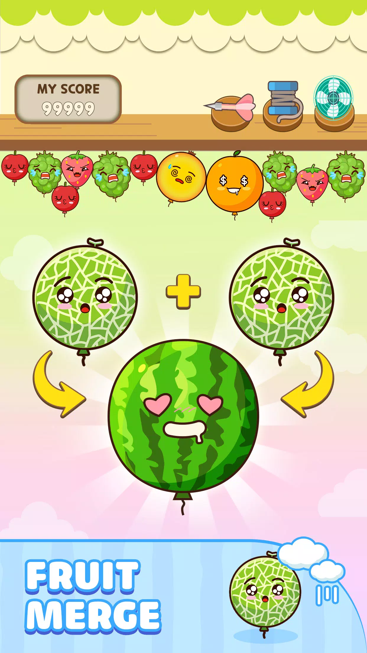 Melon Balloon: Fruit Merge スクリーンショット 1