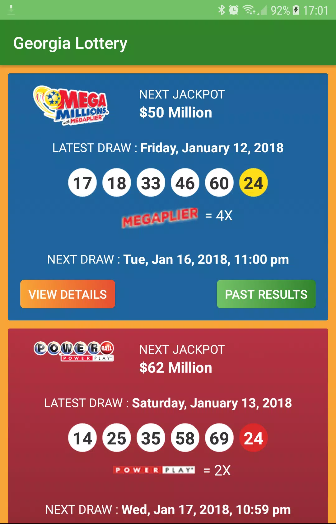 Georgia Lottery Results應用截圖第3張