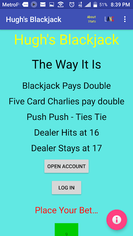 Hugh's Blackjack應用截圖第1張