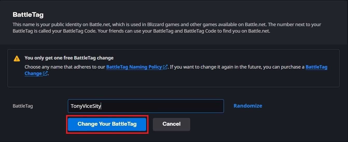 Changing Your BattleTag on PC