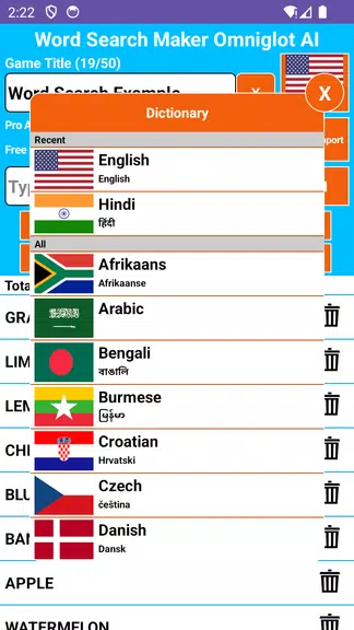 Word Search Maker Omniglot ภาพหน้าจอ 3