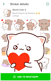 Mochi Cat Stickers for WhatsAp Скриншот 1