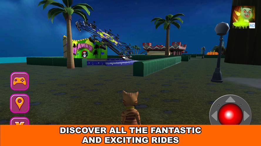 Halloween Cat Theme Park 3D Captura de pantalla 3