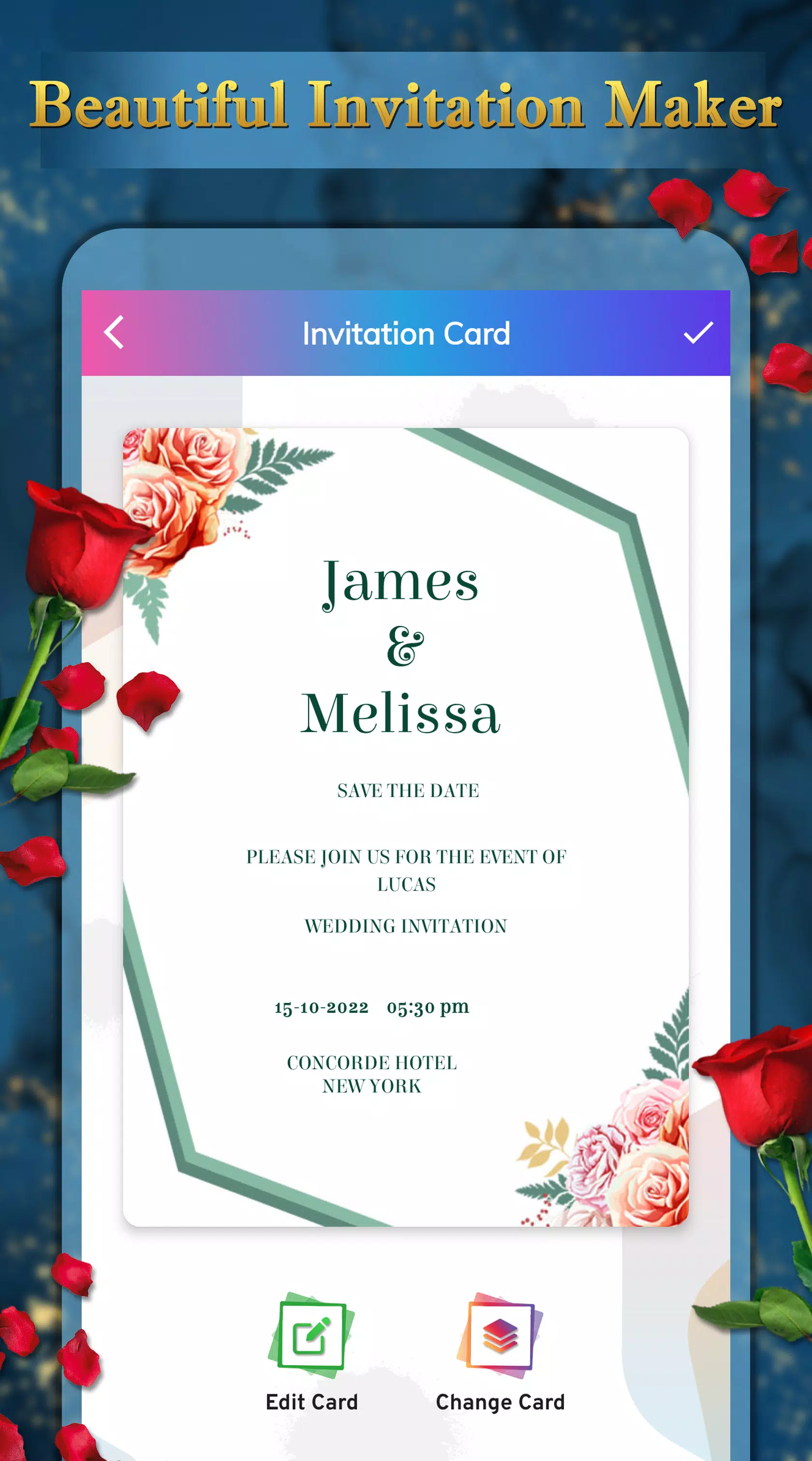 Invitation Card Maker ဖန်သားပြင်ဓာတ်ပုံ 4